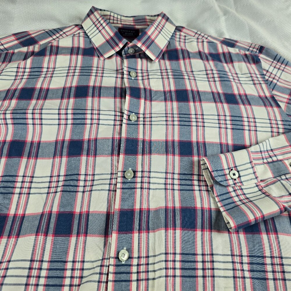 UNTUCKit Men's XXL Long Sleeve Cotton Button Up Shirt Plaid